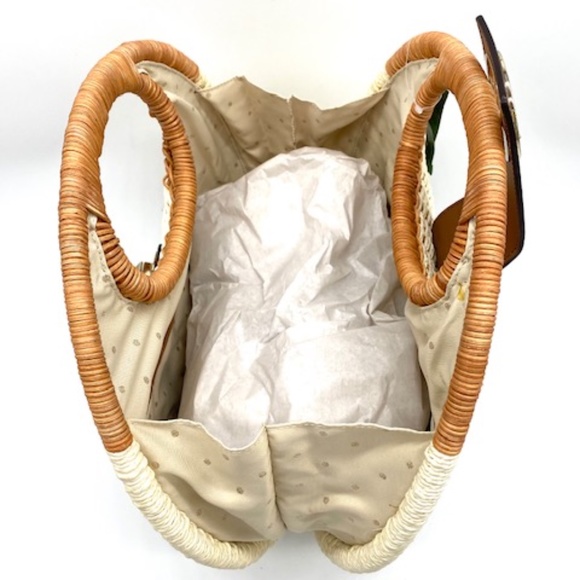 Kate Spade New York "Wicker Park Sheri" Cotton Woven & Wicker Satchel~Very Rare~ - Picture 5 of 6